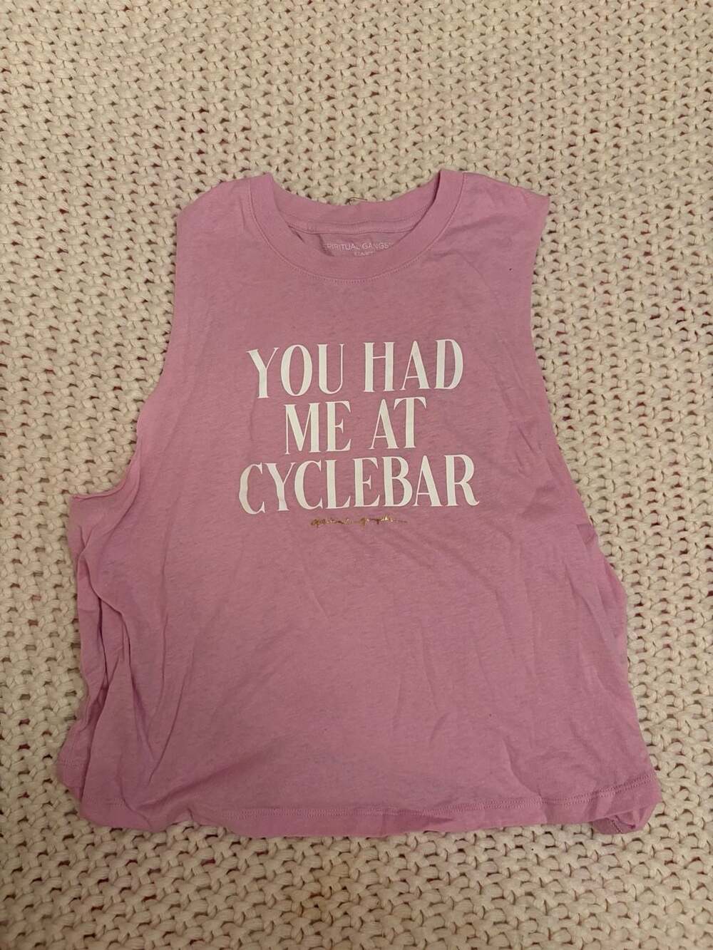 Spiritual Gangster Cyclebar Tank Top Size XLarge Pink
